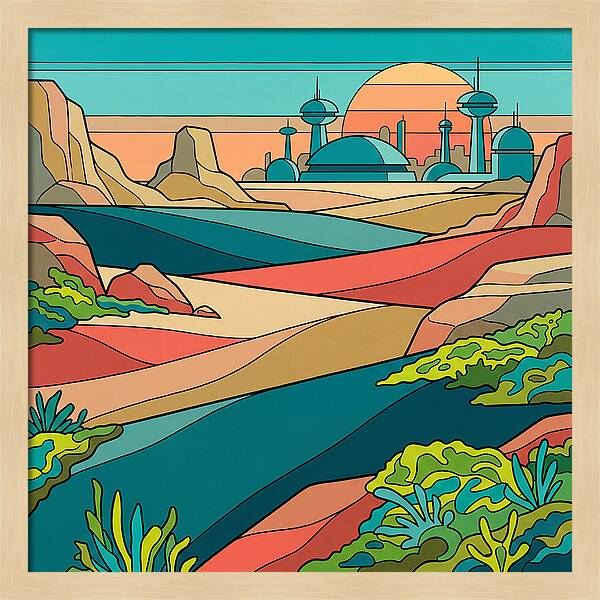 Mossy Futuristic Landscape
