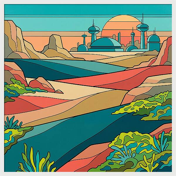 Mossy Futuristic Landscape
