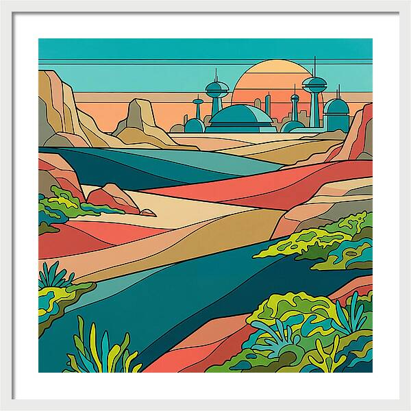 Mossy Futuristic Landscape