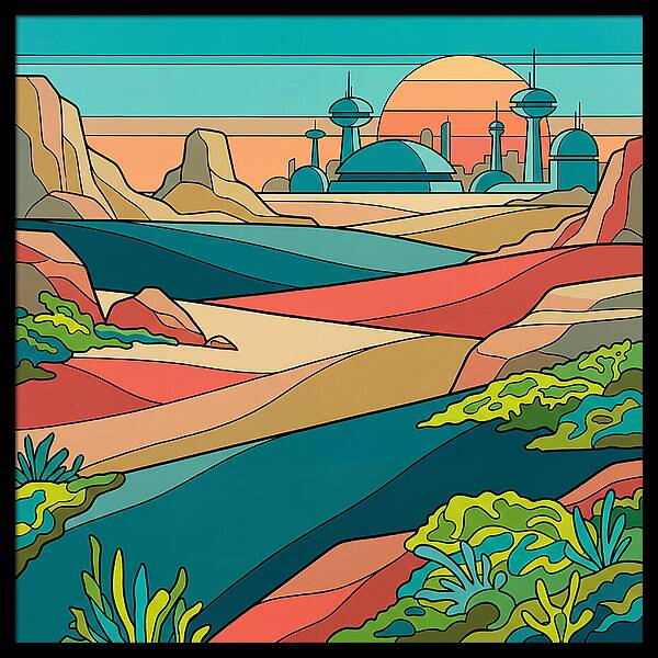 Mossy Futuristic Landscape