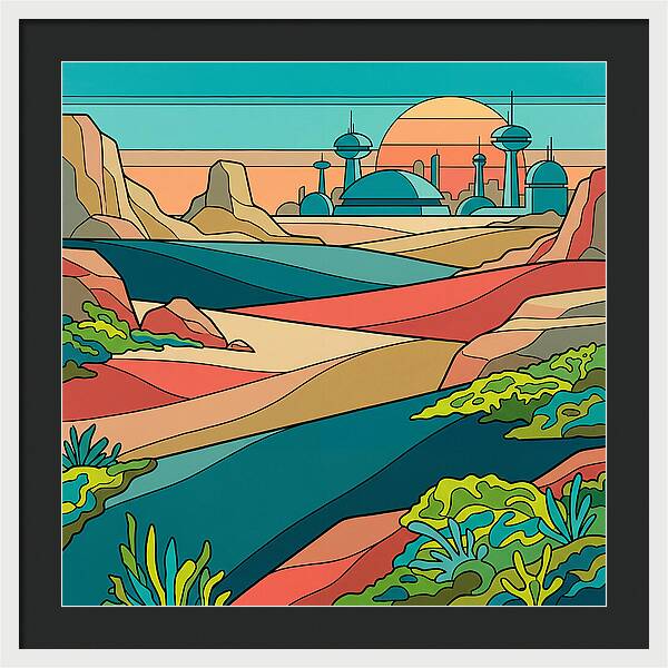 Mossy Futuristic Landscape