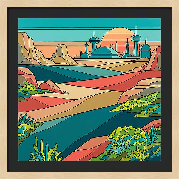 Mossy Futuristic Landscape