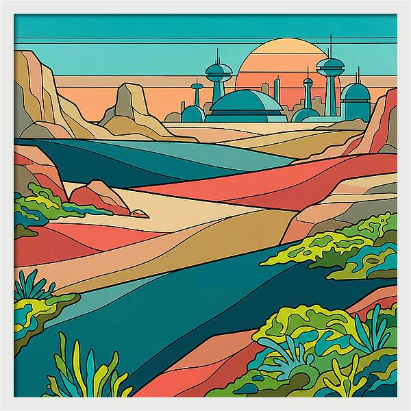 Mossy Futuristic Landscape