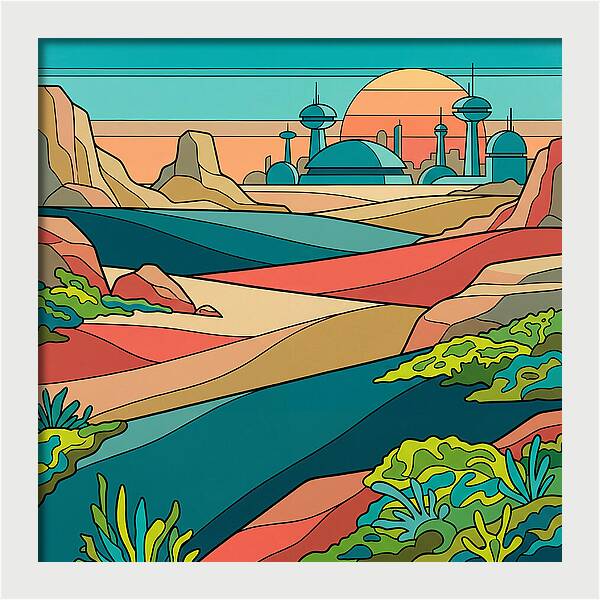 Mossy Futuristic Landscape