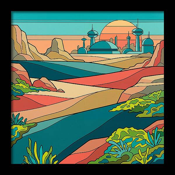 Mossy Futuristic Landscape