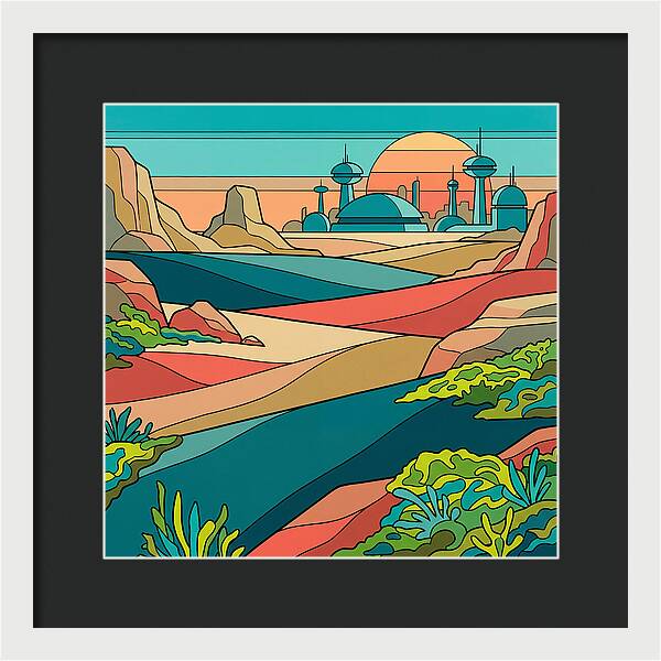 Mossy Futuristic Landscape