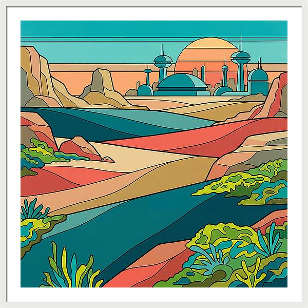 Mossy Futuristic Landscape