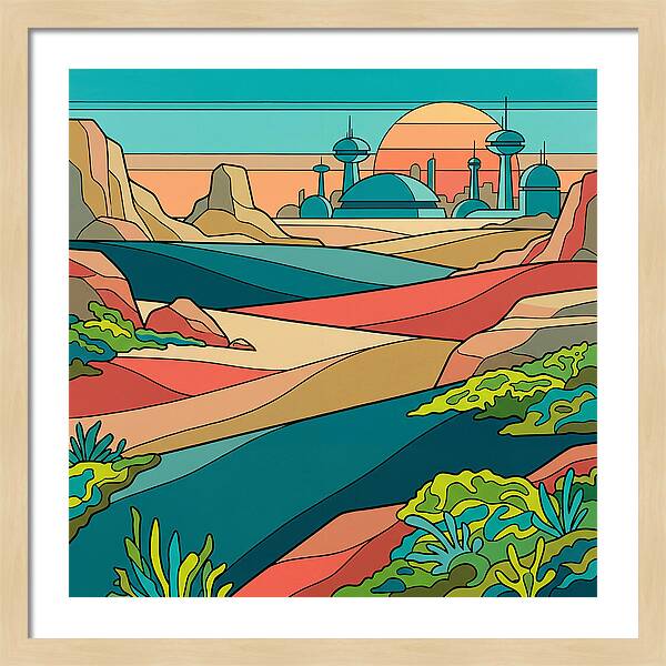 Mossy Futuristic Landscape