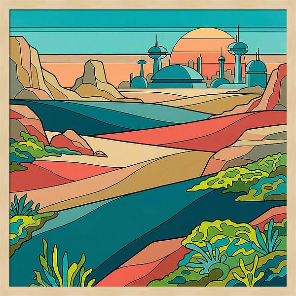 Mossy Futuristic Landscape