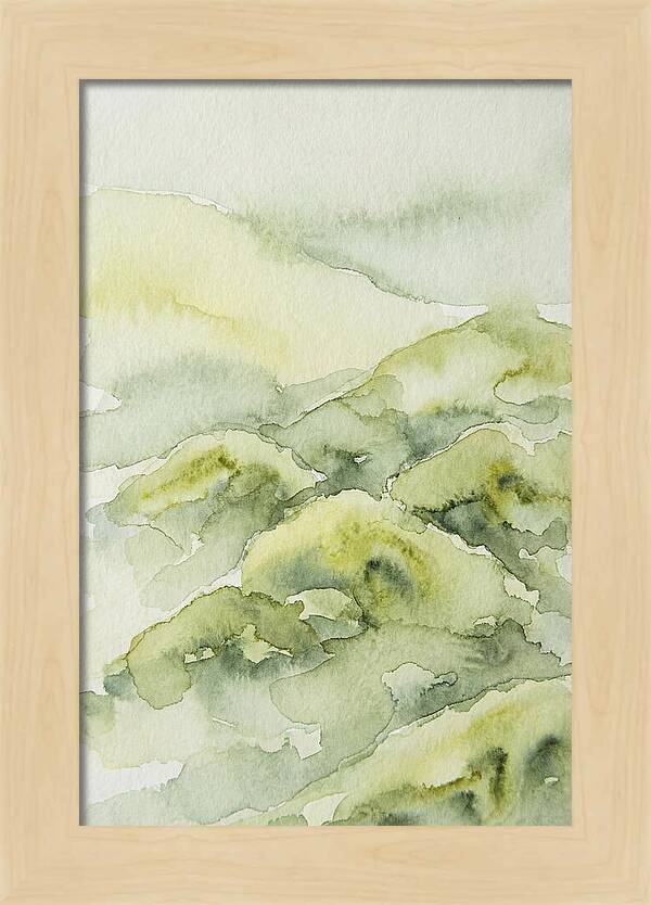 Mossy Hills In Watercolor