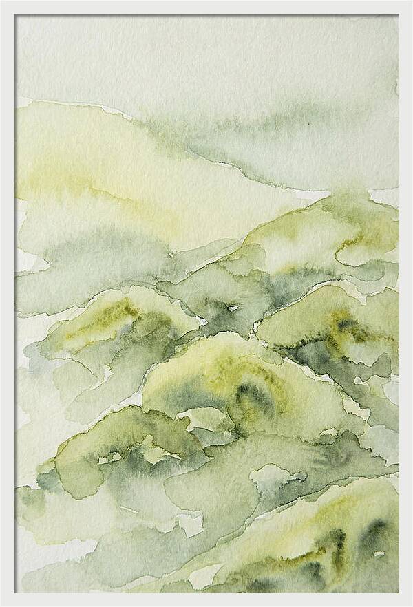 Mossy Hills In Watercolor