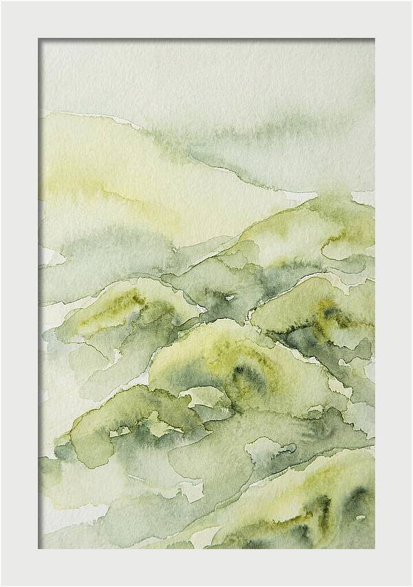 Mossy Hills In Watercolor