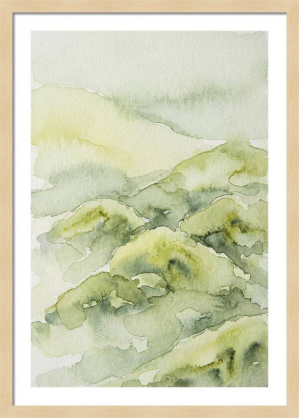 Mossy Hills In Watercolor