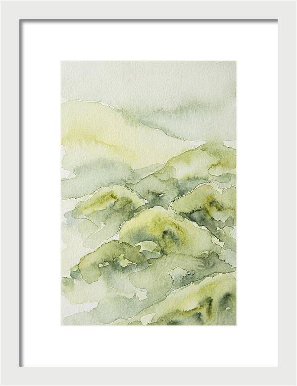 Mossy Hills In Watercolor