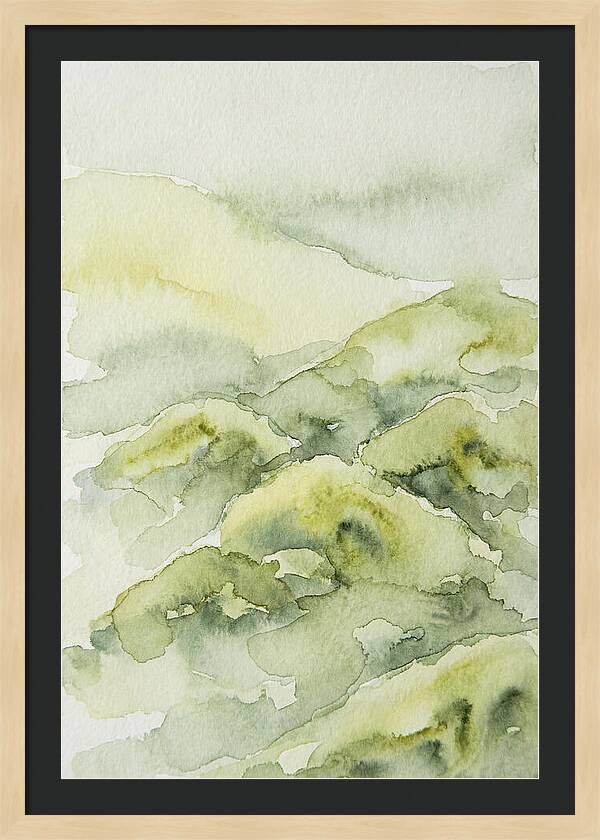 Mossy Hills In Watercolor