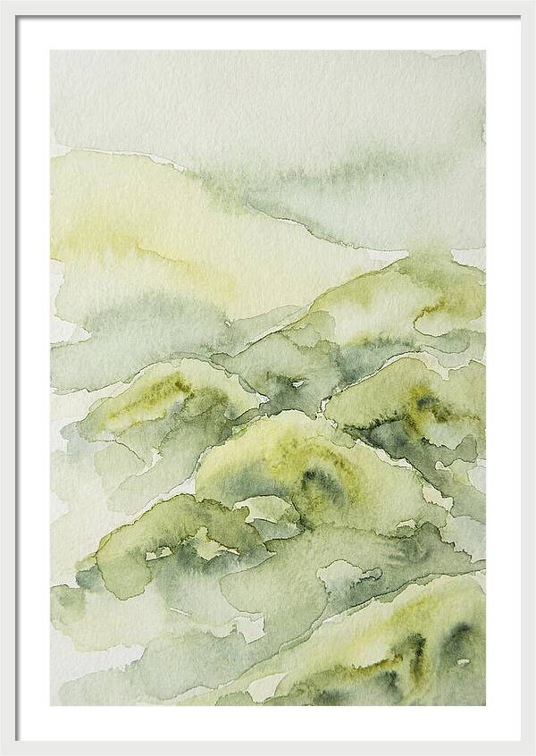 Mossy Hills In Watercolor