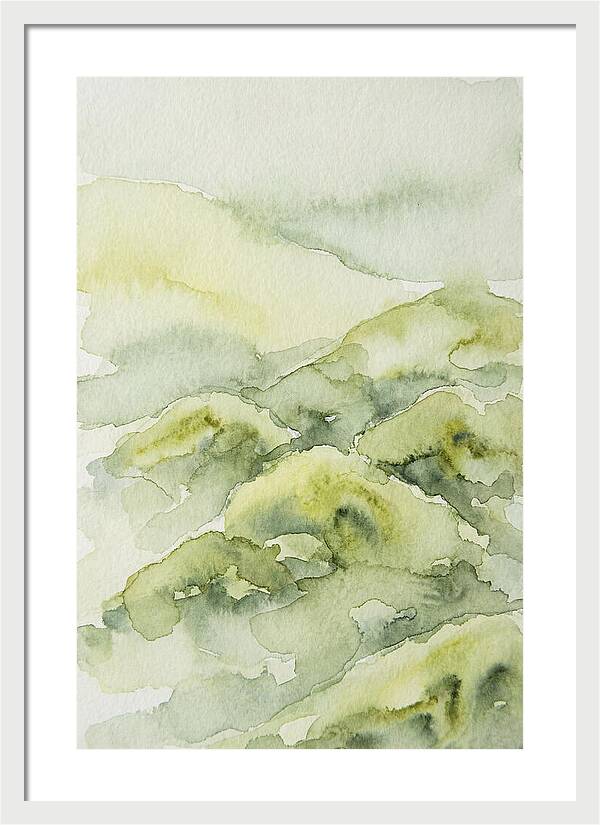 Mossy Hills In Watercolor