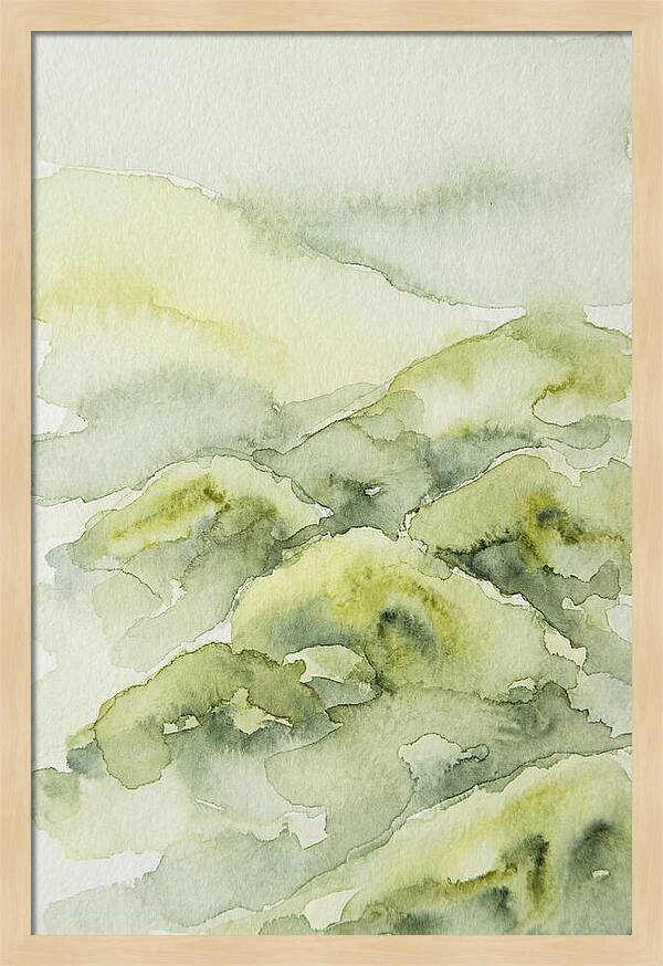 Mossy Hills In Watercolor