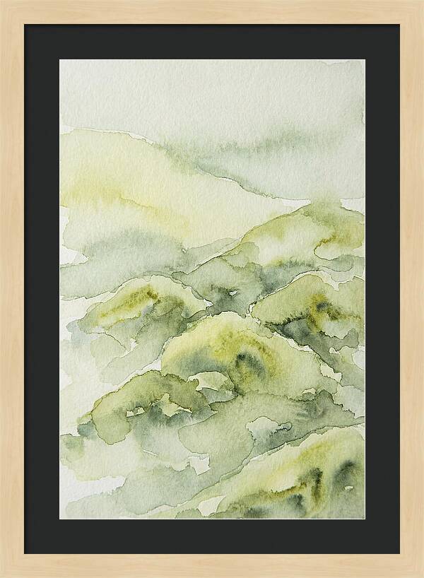 Mossy Hills In Watercolor