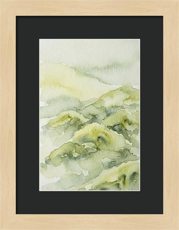 Mossy Hills In Watercolor