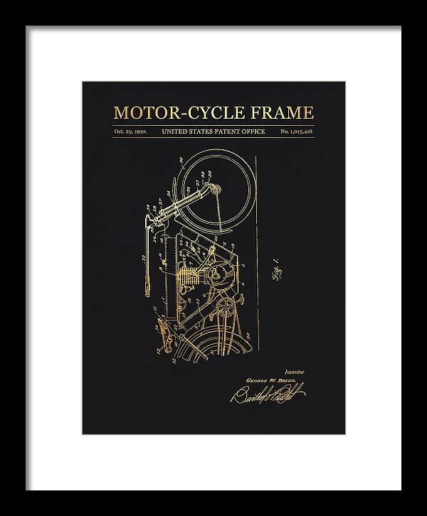 Motor Cycle Frame Gold Patent Us1015418a