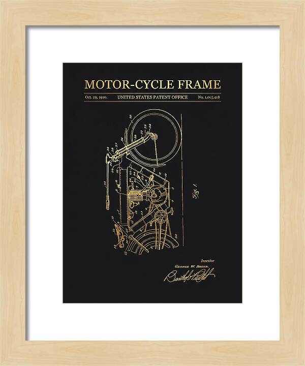 Motor Cycle Frame Gold Patent Us1015418a