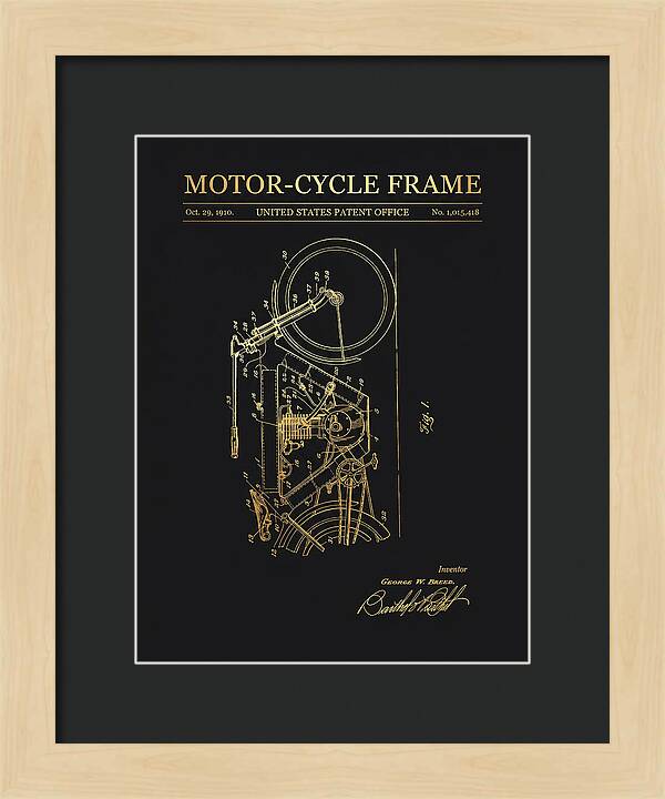 Motor Cycle Frame Gold Patent Us1015418a