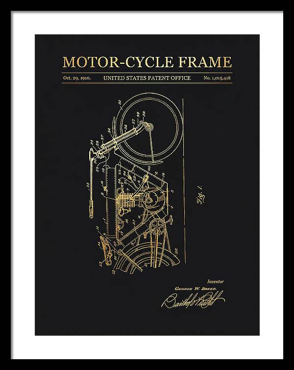 Motor Cycle Frame Gold Patent Us1015418a