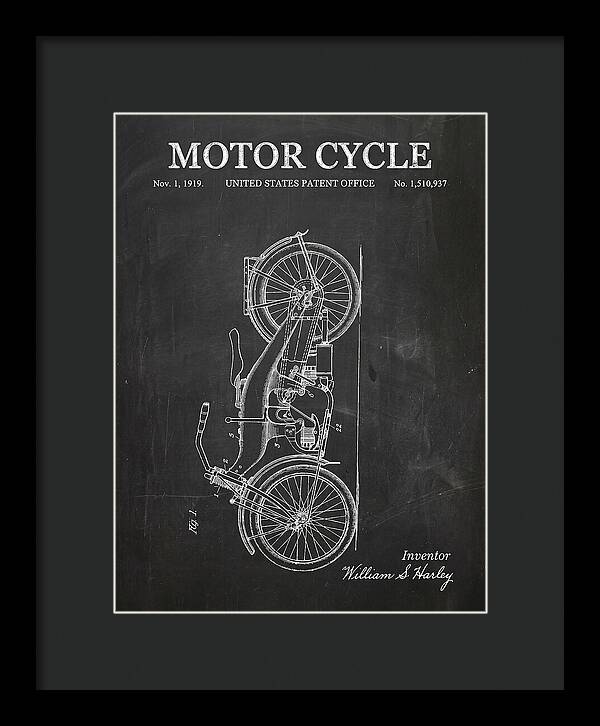 Motor Cycle Harley Davidson Chalkboard Patent Us1510937a