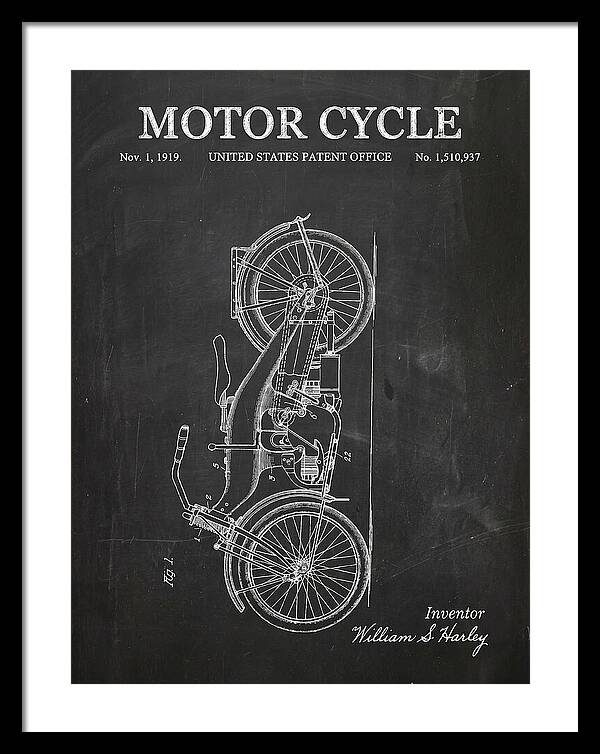Motor Cycle Harley Davidson Chalkboard Patent Us1510937a