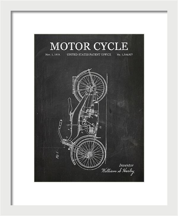 Motor Cycle Harley Davidson Chalkboard Patent Us1510937a