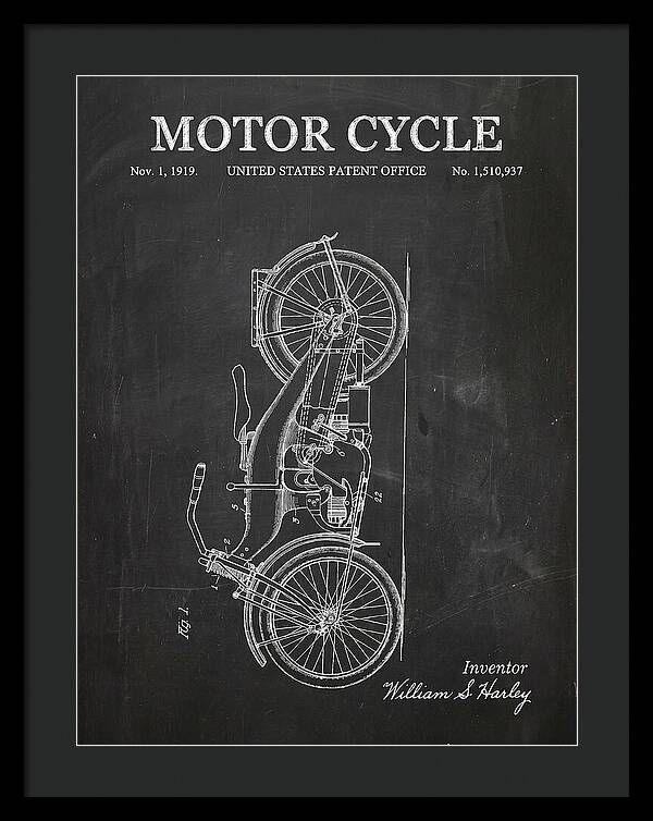 Motor Cycle Harley Davidson Chalkboard Patent Us1510937a