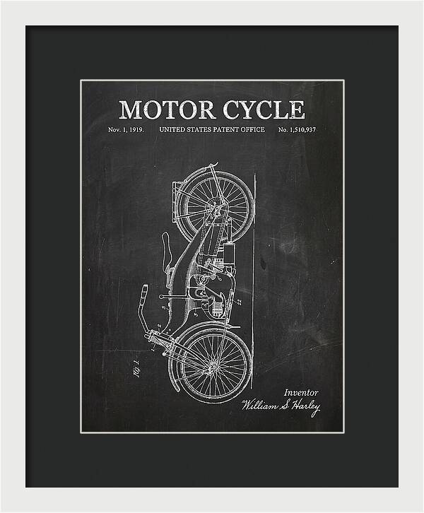 Motor Cycle Harley Davidson Chalkboard Patent Us1510937a