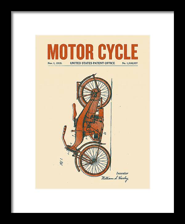Motor Cycle Harley Davidson Retro Patent Us1510937a