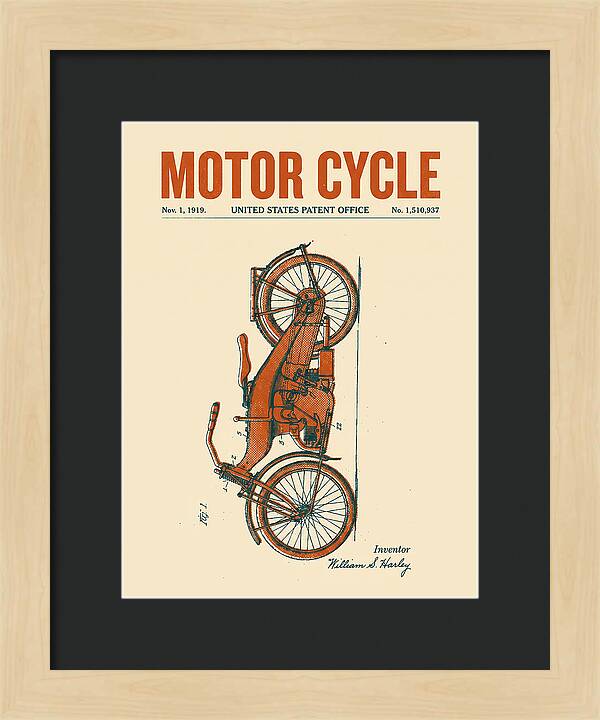 Motor Cycle Harley Davidson Retro Patent Us1510937a