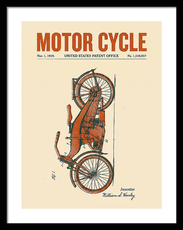 Motor Cycle Harley Davidson Retro Patent Us1510937a