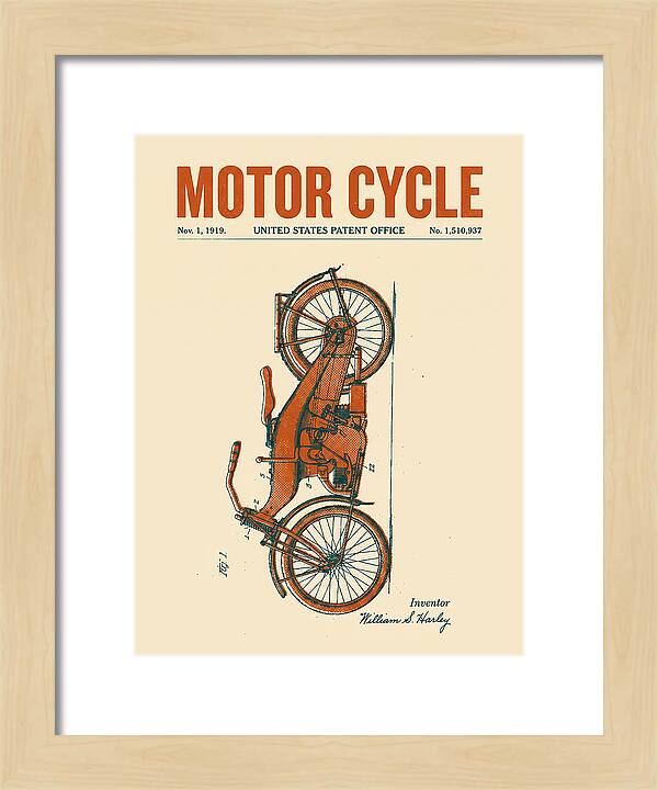 Motor Cycle Harley Davidson Retro Patent Us1510937a