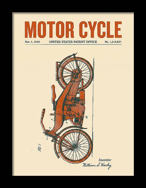 Motor Cycle Harley Davidson Retro Patent Us1510937a