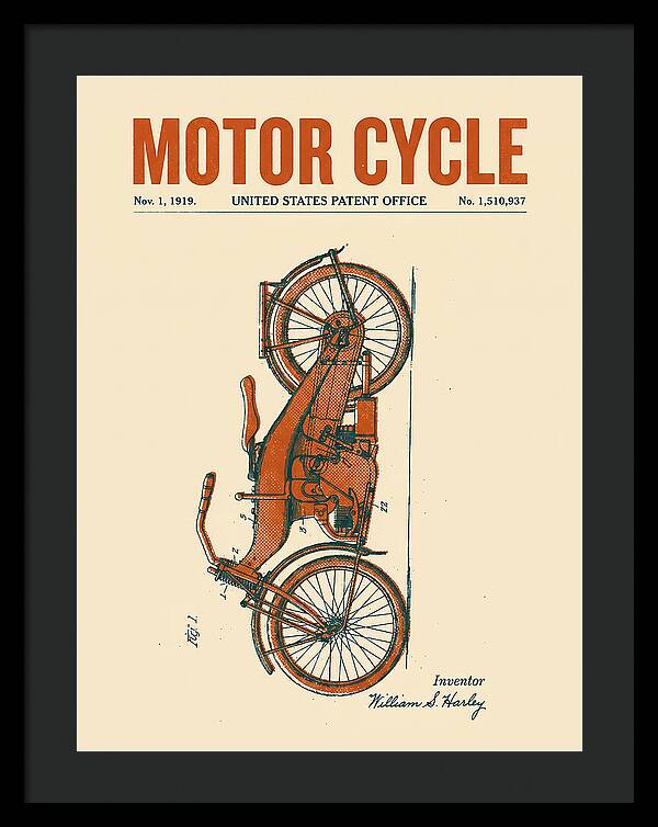 Motor Cycle Harley Davidson Retro Patent Us1510937a