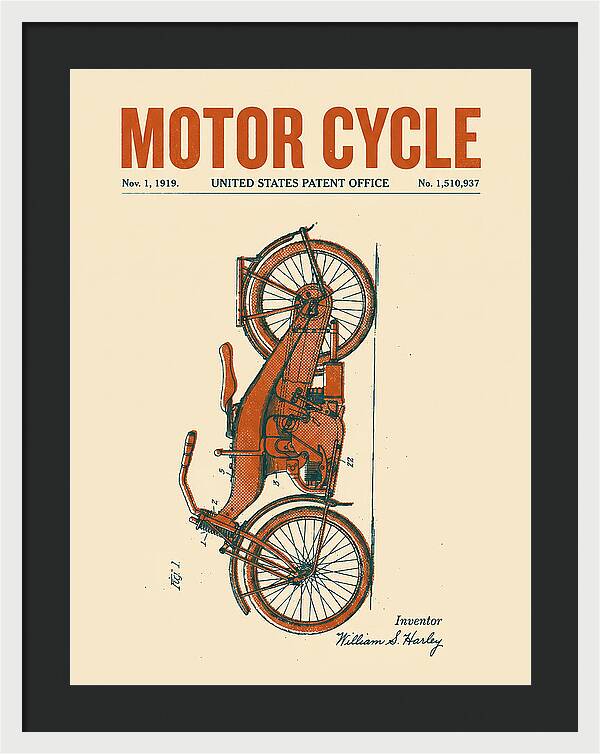 Motor Cycle Harley Davidson Retro Patent Us1510937a