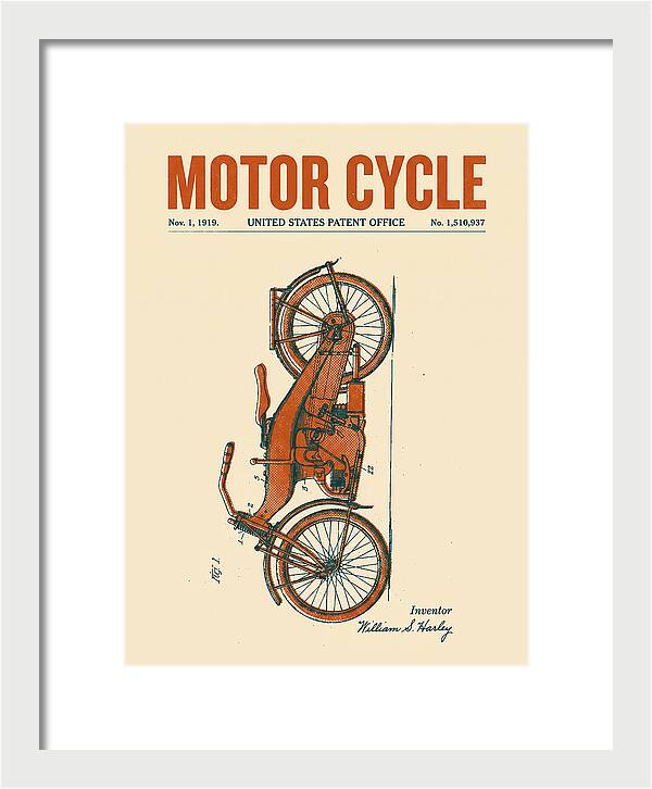 Motor Cycle Harley Davidson Retro Patent Us1510937a