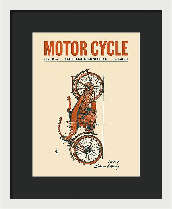 Motor Cycle Harley Davidson Retro Patent Us1510937a