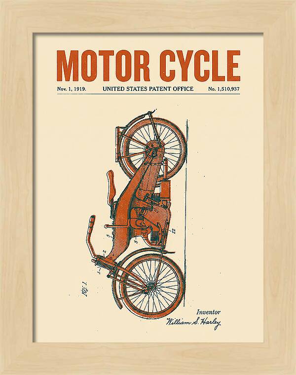 Motor Cycle Harley Davidson Retro Patent Us1510937a