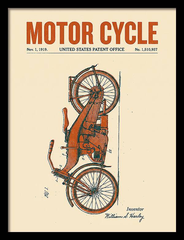 Motor Cycle Harley Davidson Retro Patent Us1510937a