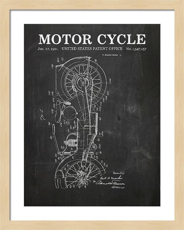 Motor Cycle Ner A Car Chalkboard Patent Us1547157a