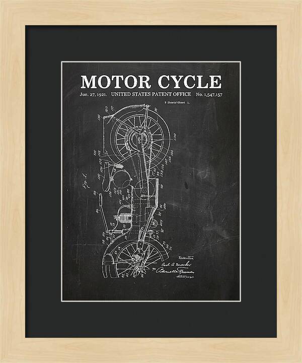 Motor Cycle Ner A Car Chalkboard Patent Us1547157a