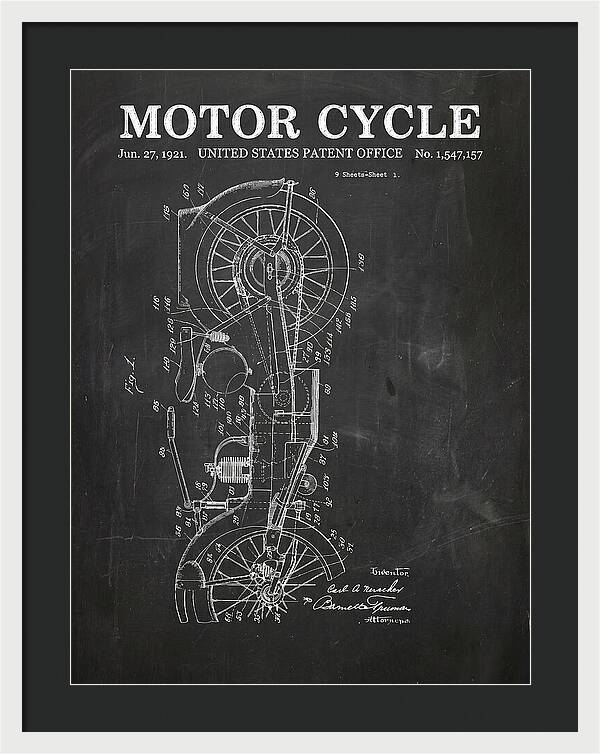 Motor Cycle Ner A Car Chalkboard Patent Us1547157a