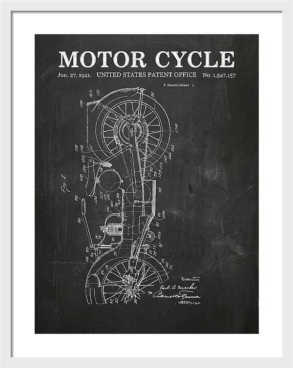 Motor Cycle Ner A Car Chalkboard Patent Us1547157a