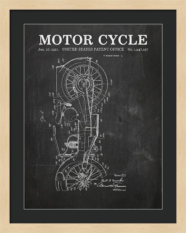 Motor Cycle Ner A Car Chalkboard Patent Us1547157a