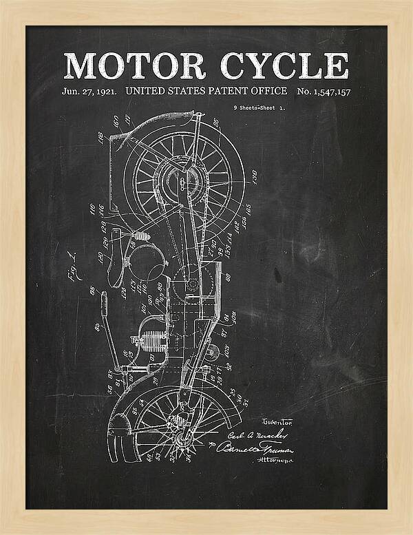Motor Cycle Ner A Car Chalkboard Patent Us1547157a